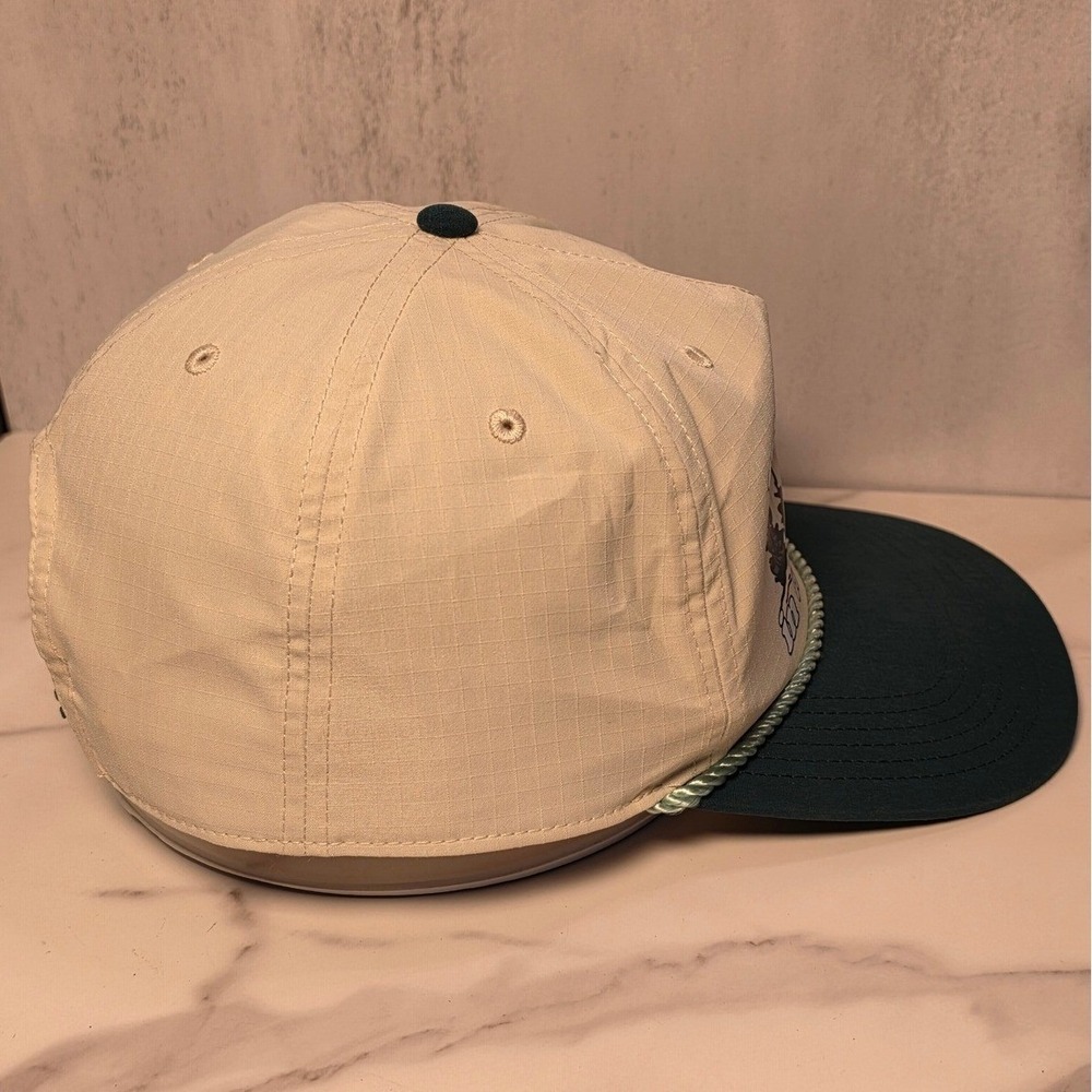 Peanuts Snoopy Camping Ripstop Snapback Hat Tan Green Its All Good In The Woods - Picture 4 of 8